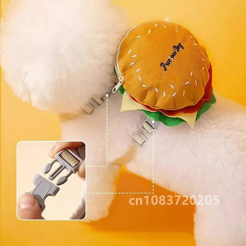 Hamburger Bag Dog Harness Set Outdoor Decorate Small Medium Puppy Cat Leash Durable Polyester Anti Lost Walking Pet Accessories