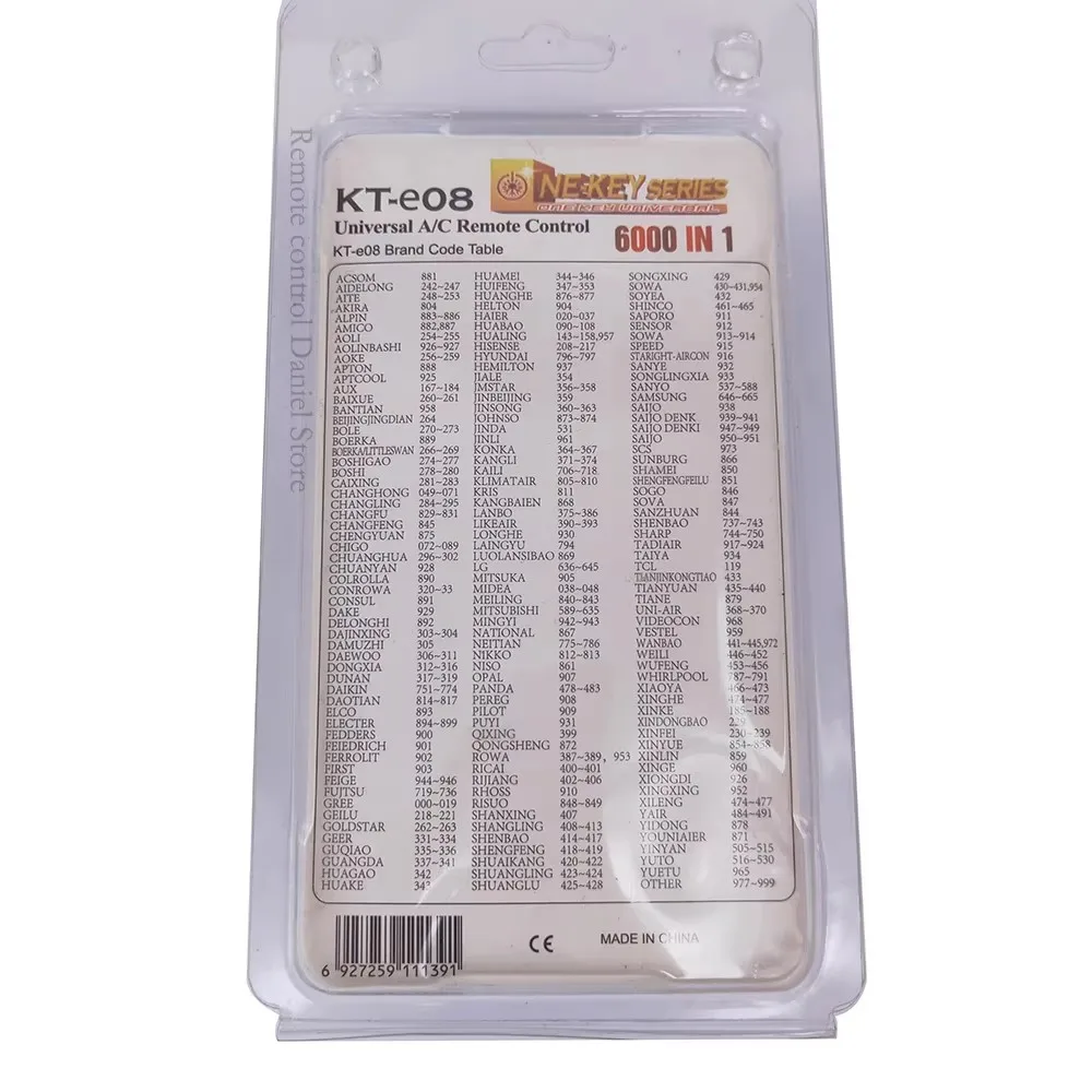 Universal KT-E08 Mini Split AC Remote For Air Conditioner Remote Control KT-e08 6000 in 1 One Key Series