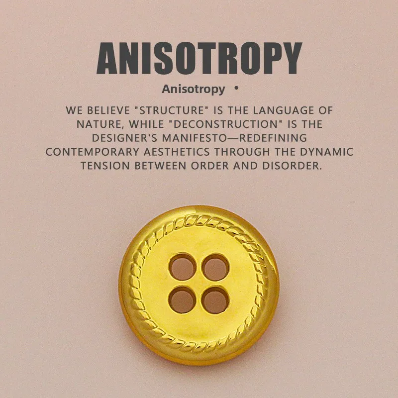 

Высококачественная металлическая пуговица с четырьмя отверстиями, анизотропная, для костюмов, золотая, декоративная, для домашнего шитья и рукоделия, аксессуары для ткани