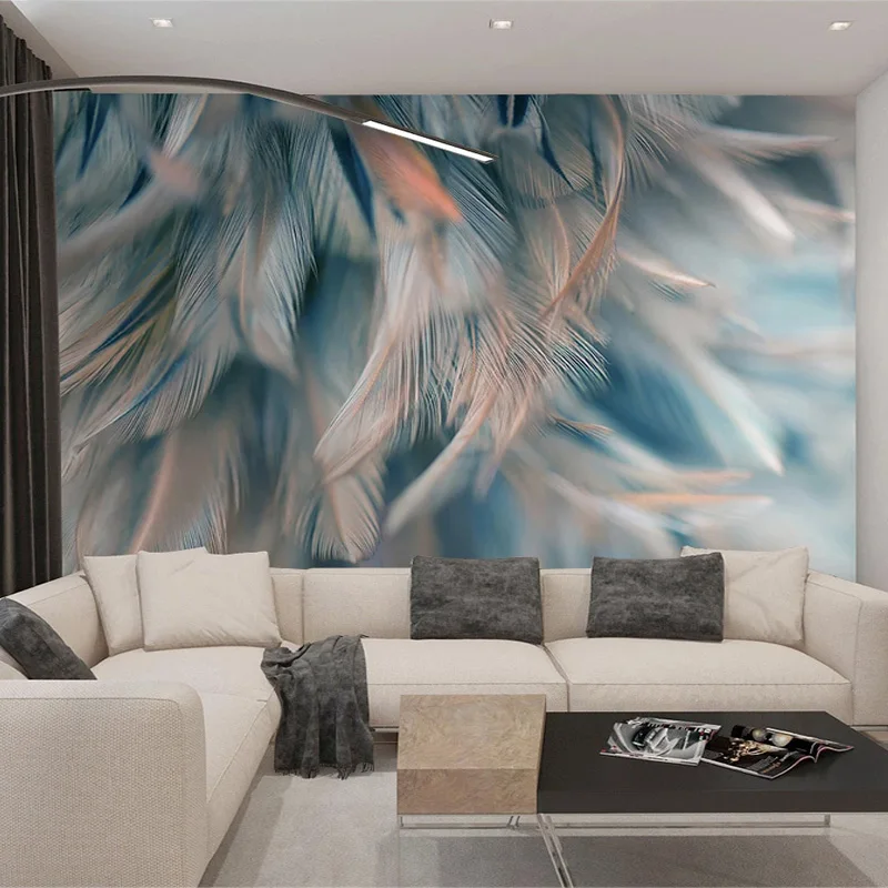 Customized products Mural Wallpaper 3D Color Feather Fresco Living Room Bedroom Home Decor Backdrop Wall Painting Modern Art 8d
