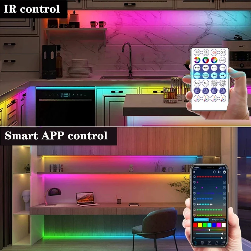 5 فولت WS2811 RGB COB قطاع وحدة تحكم USB بلوتوث الذكية APP التحكم 720 المصابيح الصوت المنشط أوضاع الموسيقى تشغيل/تأثير الشلال #3