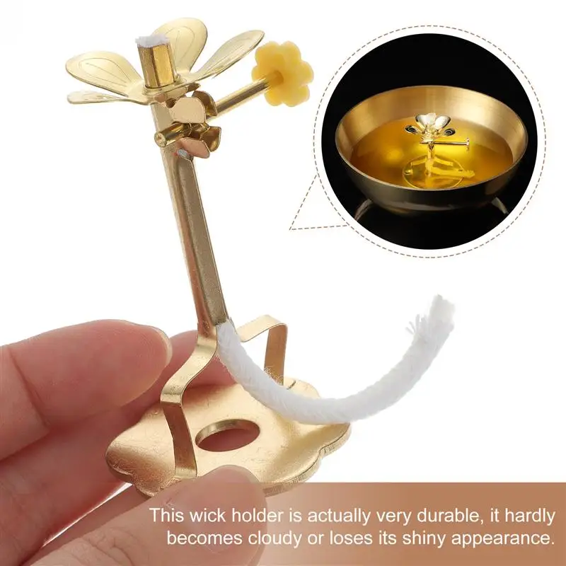 2Pcs Butter Lamp Wick Holder Wick Lamp With Stand Wick Holder Buddha Supplies Fotang Products Oil Lamp Core Dimmable Wick Frame