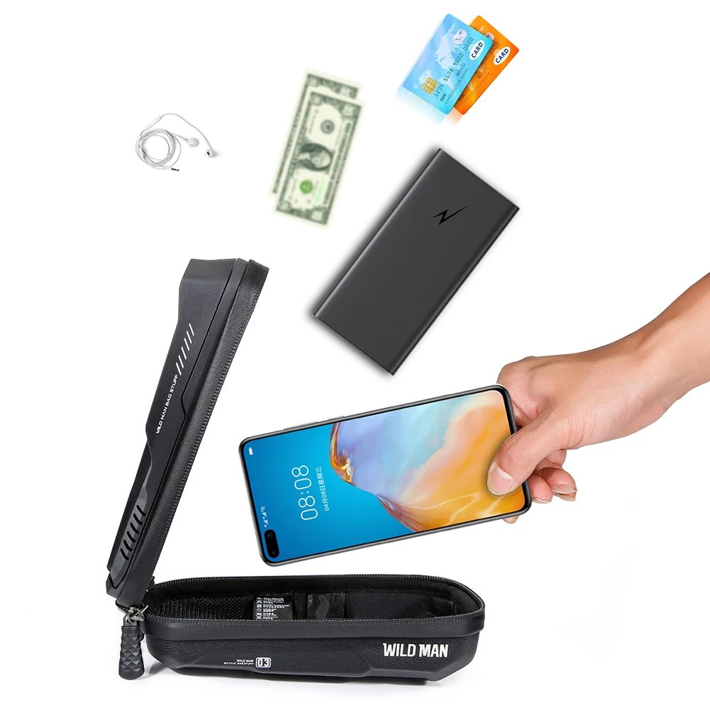 

Водонепроницаемая сумка-чехол WILD MAN 0.6L для горного велосипеда с креплением на руль и держателем для телефона, быстросъемная, аксессуары для велоспорта