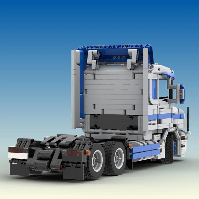 Building Block Model MOC-131531 Street Transport Flat-Front Semi-Trailer Truck 1917 Parts Birthday Christmas Custom Toy Gift