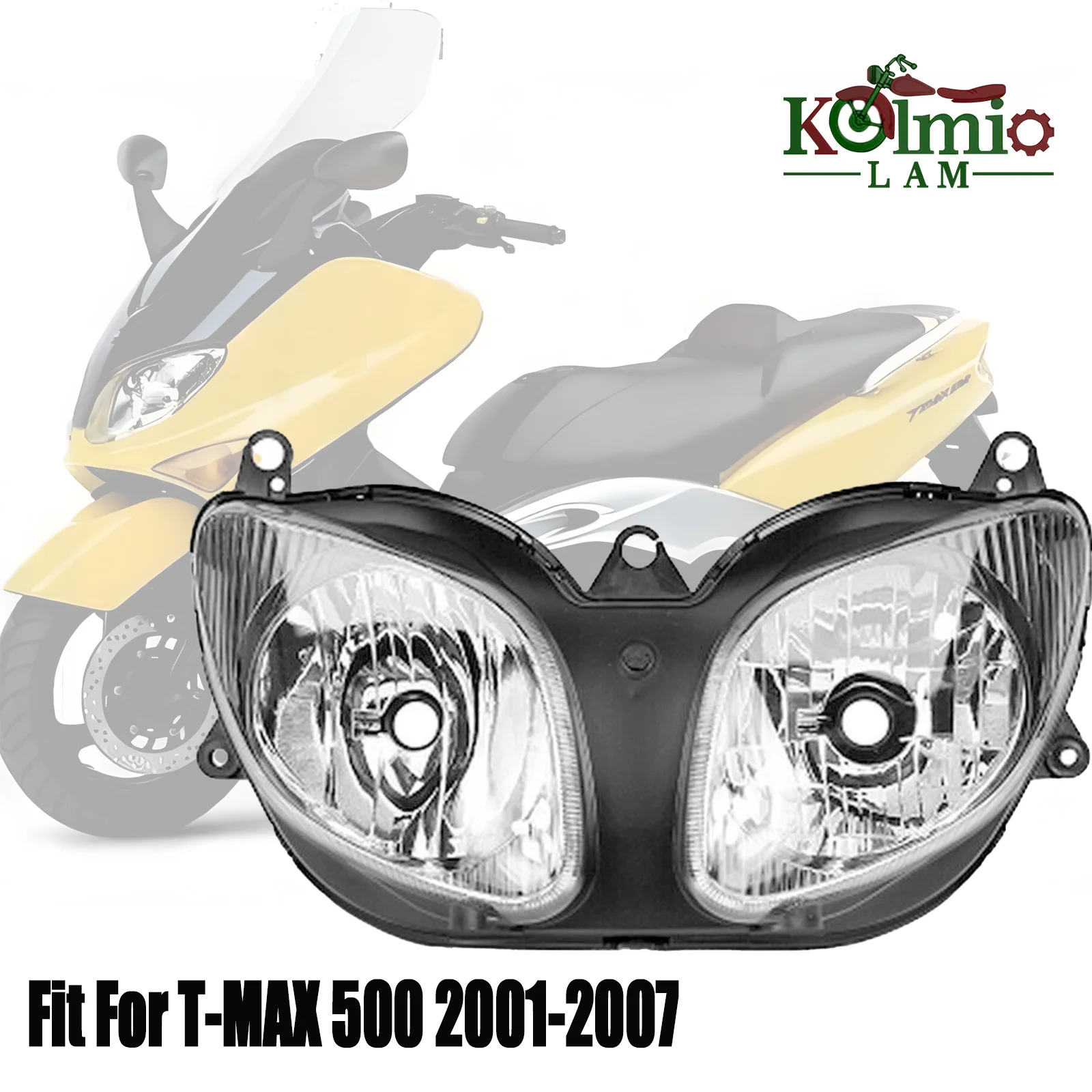 Подходит для Tmax 500 T-MAX 500 XP500 2001-2007 2002 2003 Передние фары 2004 2005 2006 Мотоцикл TMAX500 XP 500 Фара 03 04