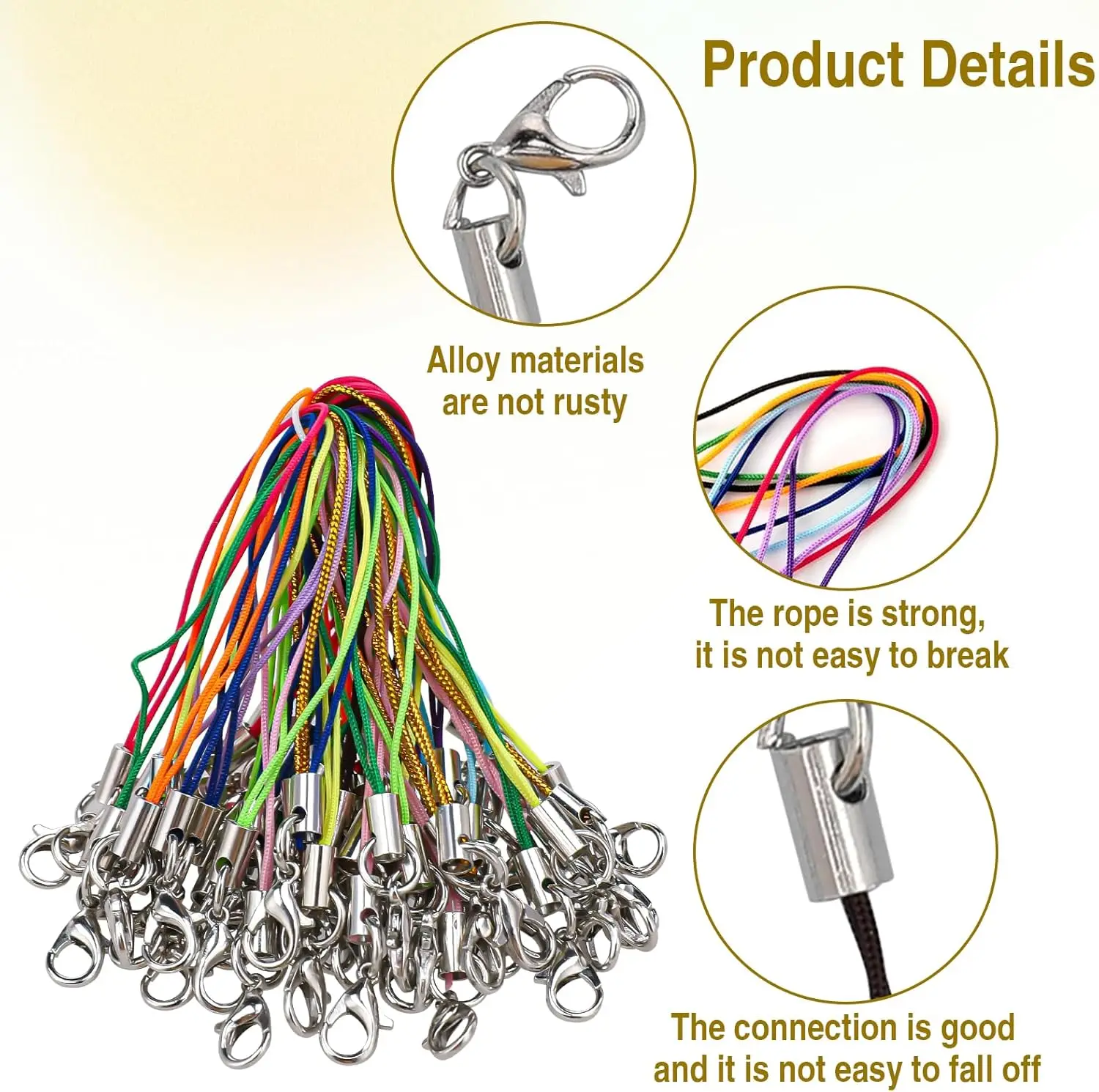 50-900Pcs Lanyard Lariat Strap Cords Lobster Clasp Rope Keychain Hooks Mobile Set Charms Keyring Pendant Key Ring Accessories