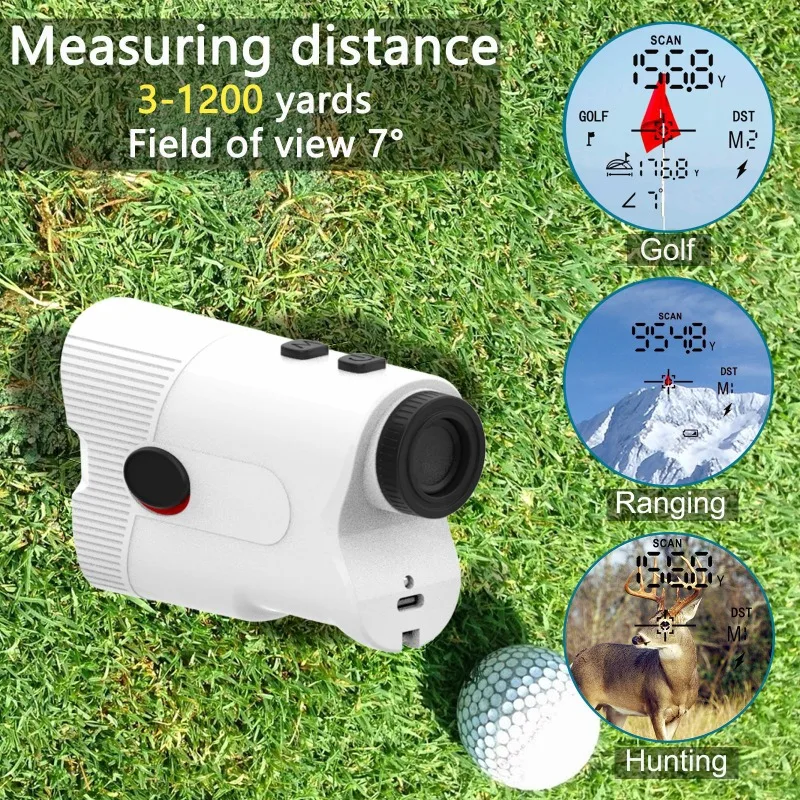 Laser Rangefinder With Slope 1200 Yards Laser Range Finder Golfing Magnification Flag Pole Locking Vibration