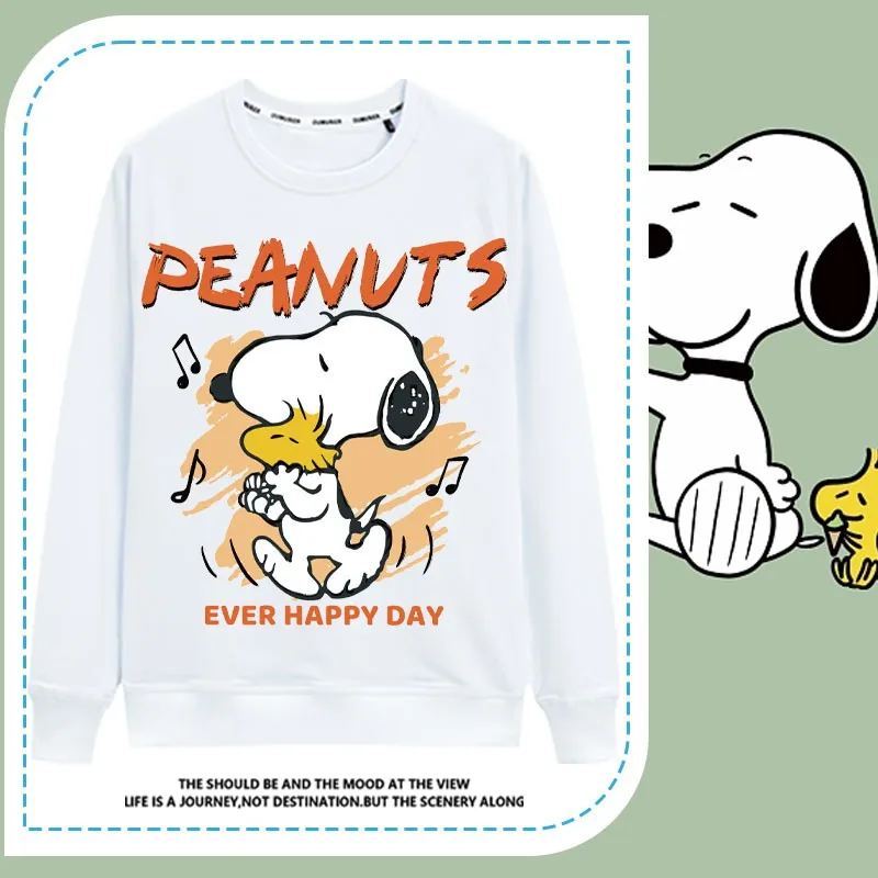 

2024 New Snoopy Snoopy Co-branded Men's Clothes Assorted Anime Surrounding Boys Cotton Long Sleeve T-shirt Autumn