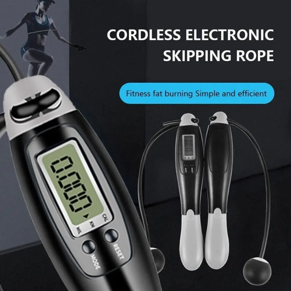 Electronic Cordless Professional Skipping Smart Screen Slimming Tools Jump Ropes Fitness Equipment Non-Slip Cordless Skipping