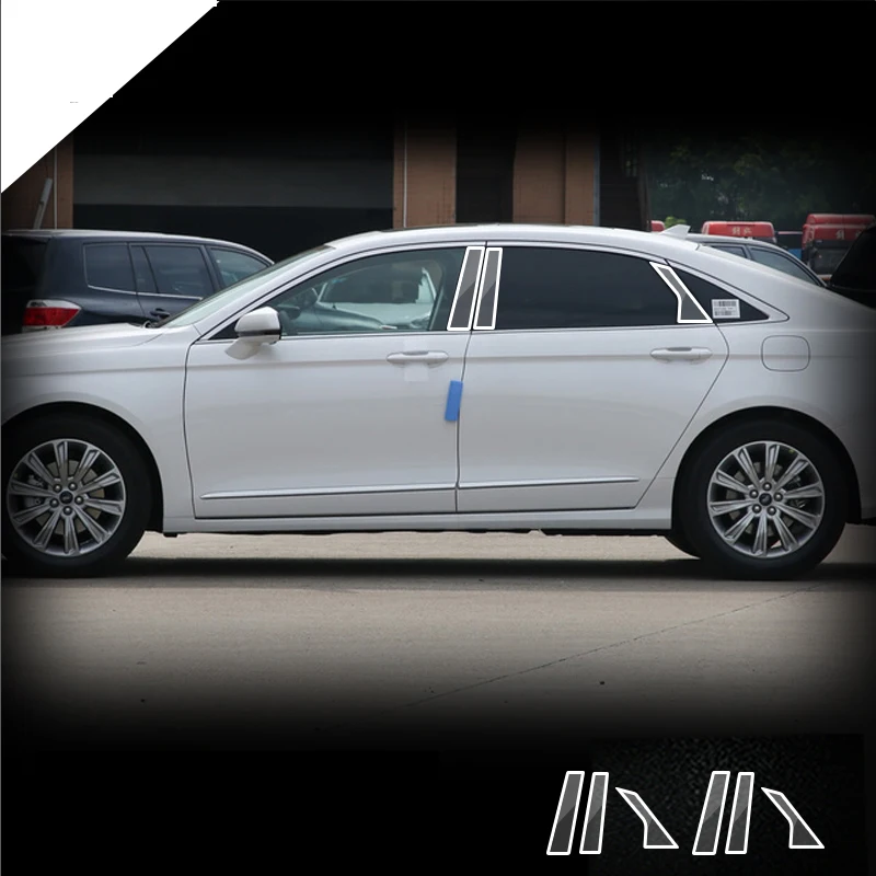 

For Ford Taurus 2019 TPU Transparent Protective Film Exterior Windows BC Center Pillar Trim Strips Car Sticker Car Accessories