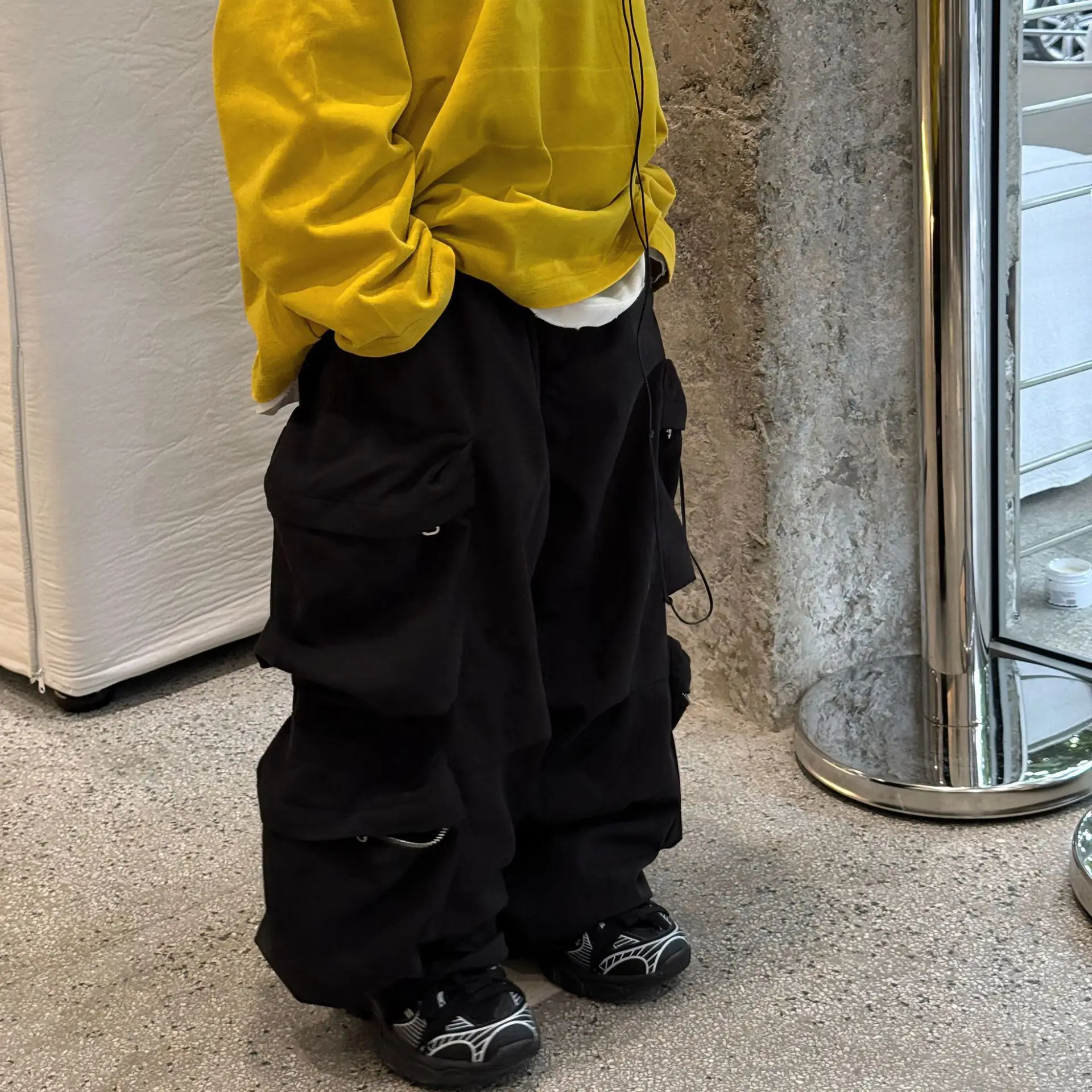 

Новинка осени 2024, брюки-карго для мальчиков, корейские модные повседневные однотонные брюки, весенние брюки полной длины