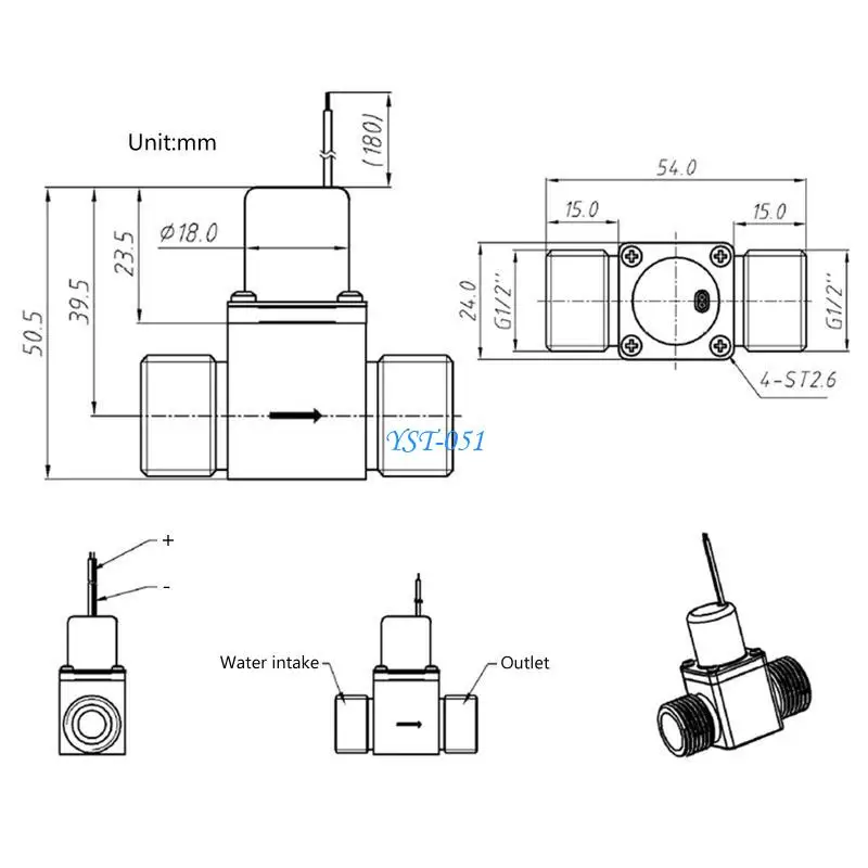 

E15A Electric Solenoid for Valve DC4.5V Brass Solenoid for Valve Used for Toilet