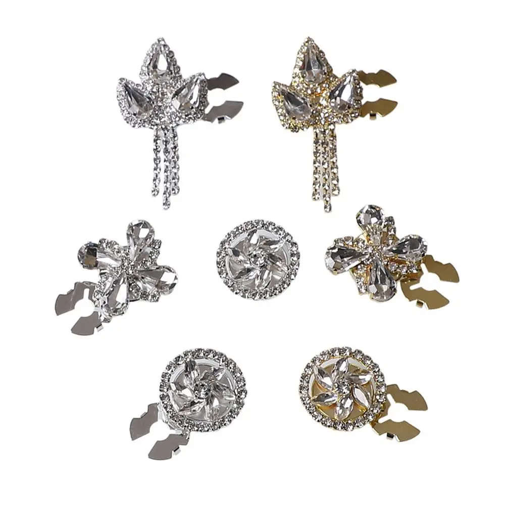 Flower Pearl Flower Button Covers Cufflinks Alloy DIY Accessories Detachable Clip-On Button Golden Base Handwoven