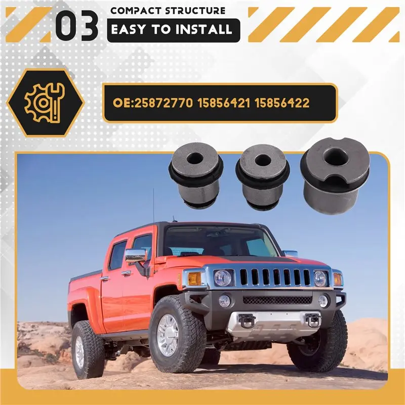 For Hummer H3 2006-2010 Compatible 3Pcs Front Differential& Lower Crossbeam Bushings- Part Numbers 25872770, 15856421, 15856422