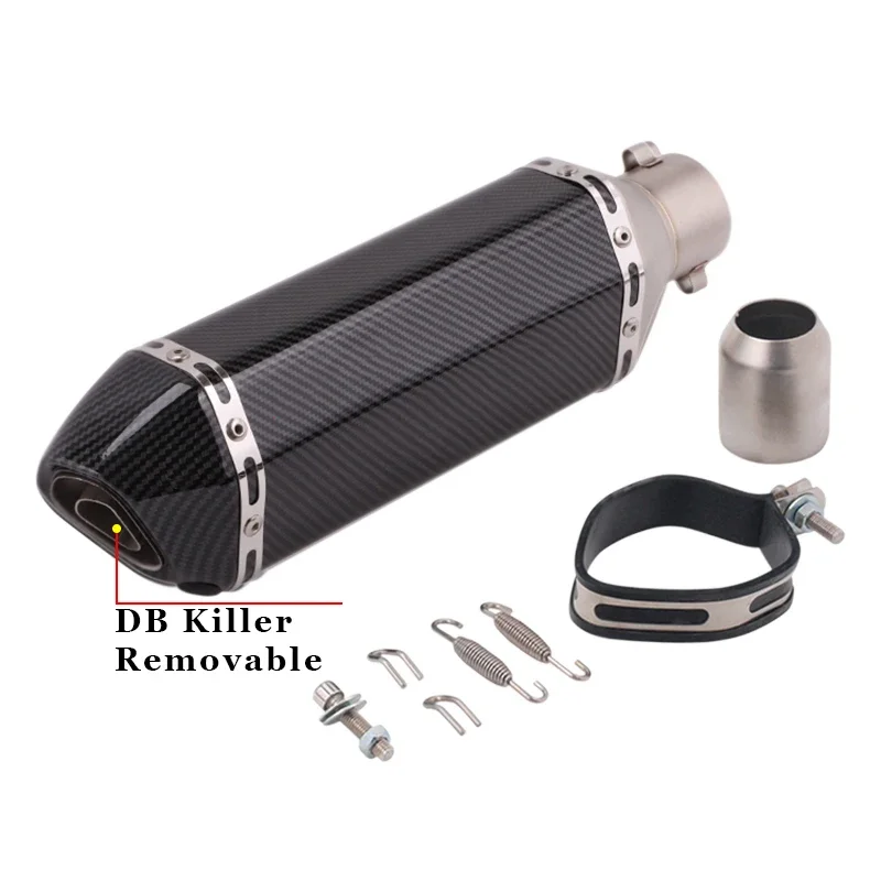 

Carbon Fiber Motorcycle Exhaust Muffler Pipe 250cc 350cc 600cc Escape Moto Tube For Nmax Tmax530 Msx125 GSR600