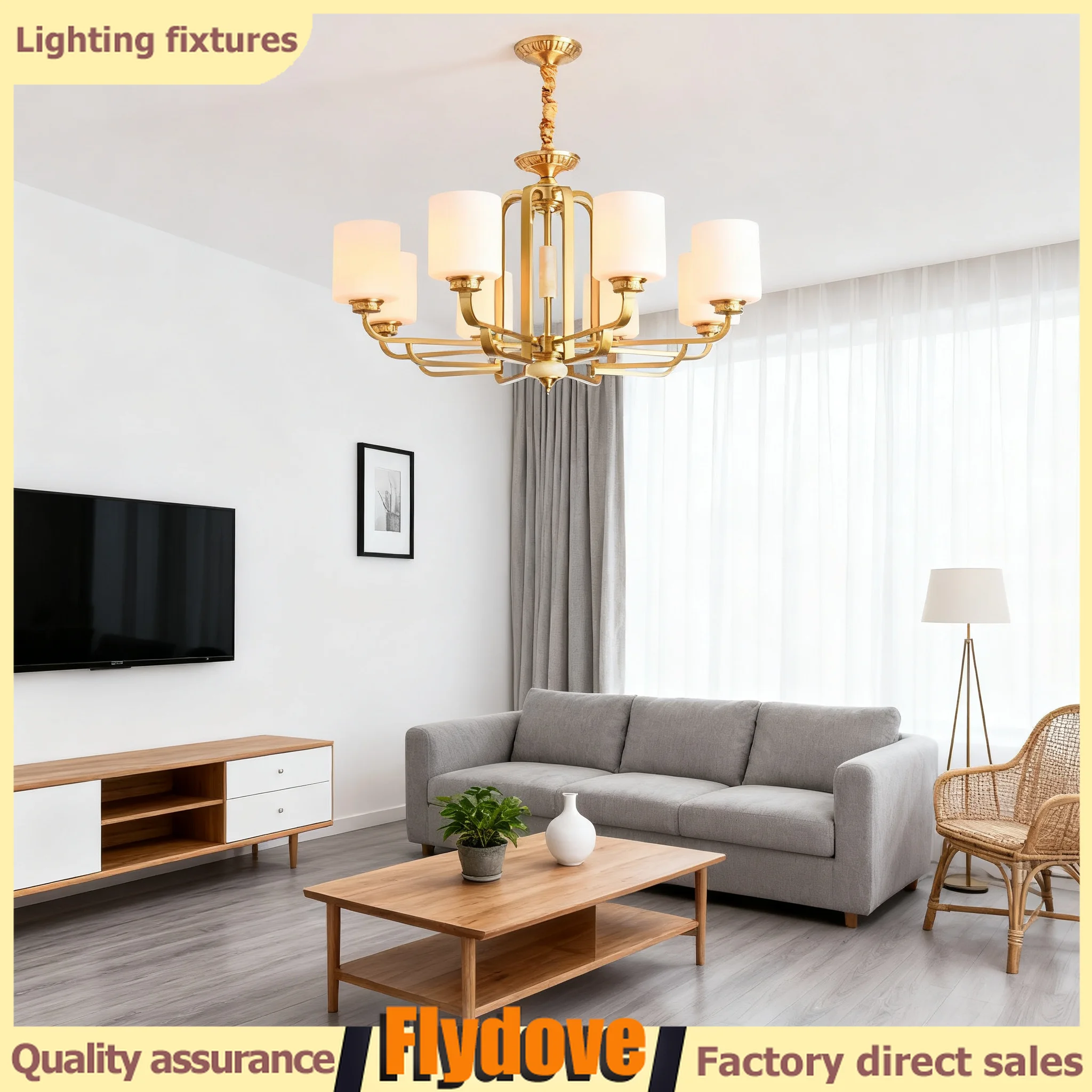 

Nordic Modern LED Copper Living Room Pendant Light E27 Glass Lampshade Ceiling Lamp Villa Bedroom Study Decorative Light 220V