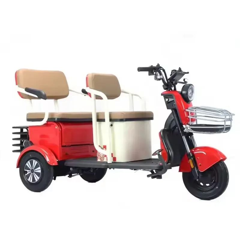 STROVAN Electric City Tricycle 501w 800w 3 Wheels Tricycle for Elder 48V 20ah Two Seat Adult Riding Tricycle