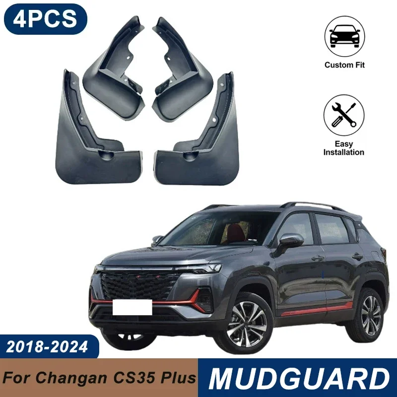 4PCS Car Mud Flaps For Changan CS35 Plus 2018-2024 Waterproof Anti-Splash Fender Mudguards Auto Exterior Accessories