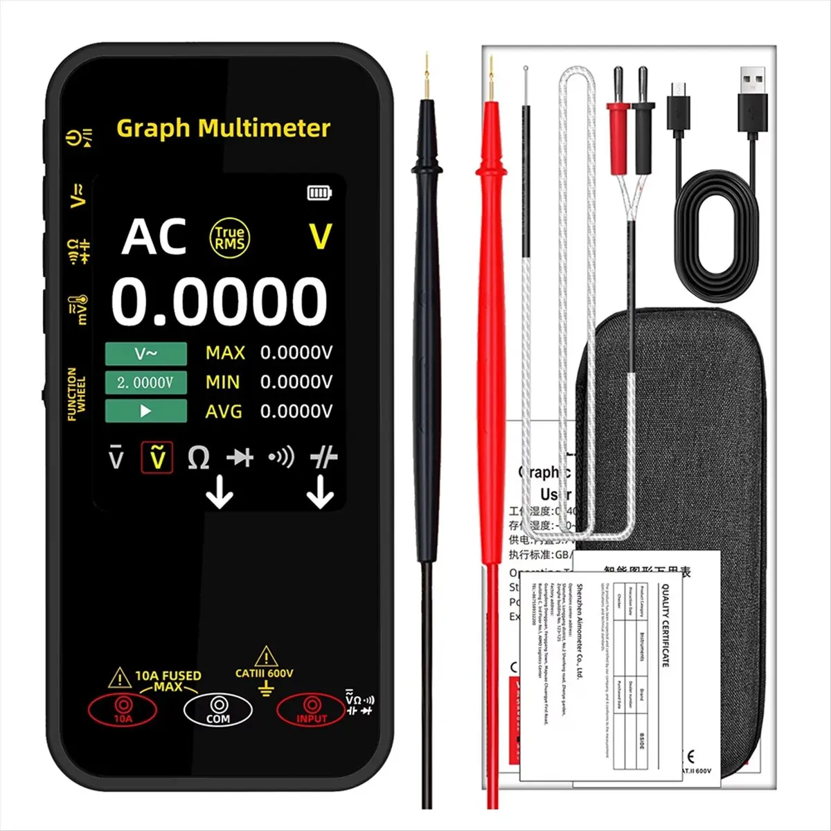 【♮•▲Today-Only!】 S500 Intelligent Digital Multimeter, Voltage Waveform Recording, Temperature Testing, Current, Screen Can Rotat