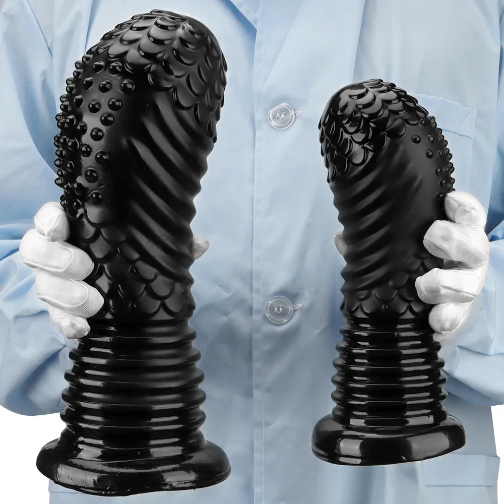 2024 New Black PVC Giant Dildo Butt Plug Fisting Gay Sex Toys Big Dick BDSM Cuckold