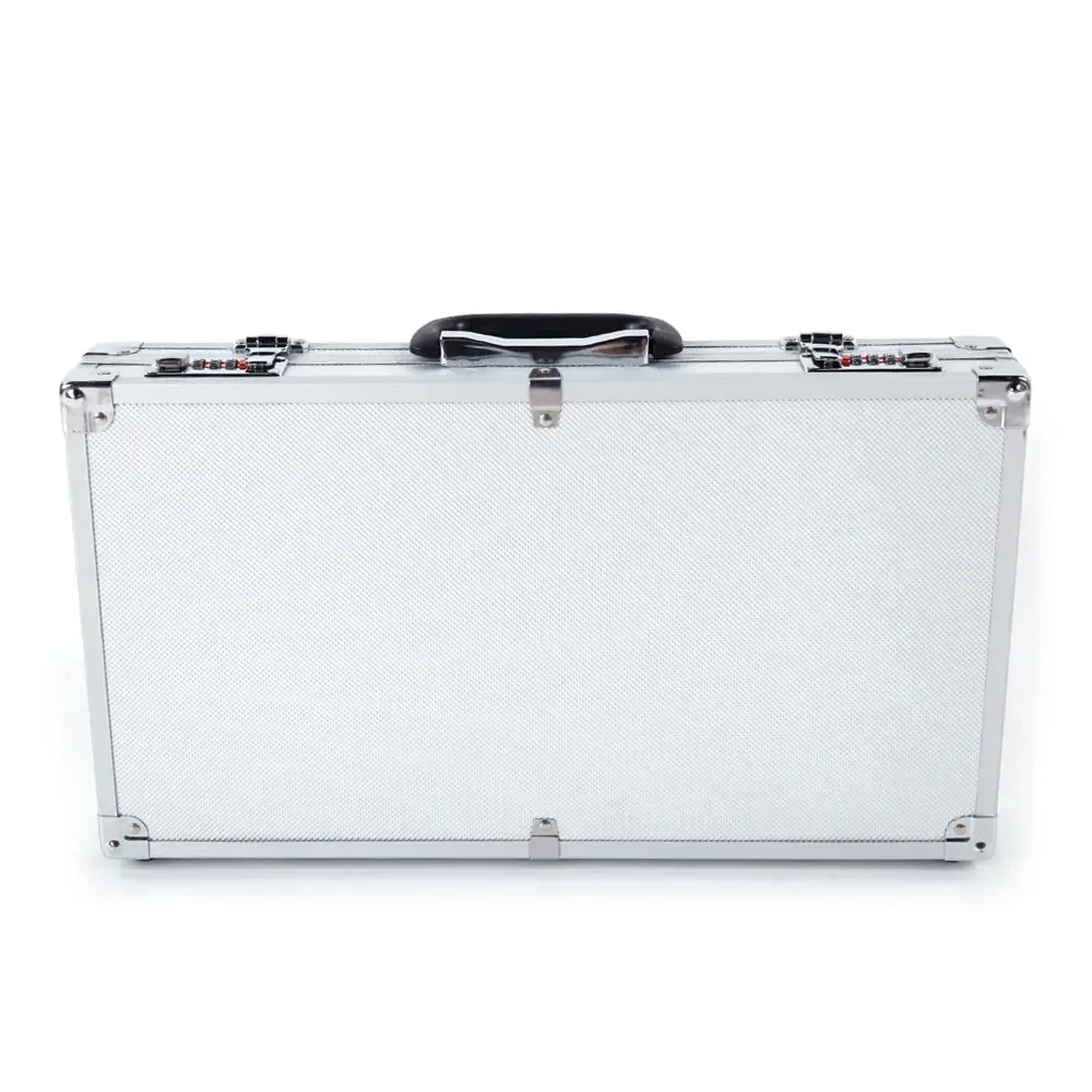 45*25*7.5 ซม.อลูมิเนียมใหม่กรอบปืนล็อคปืนพก HandGun ล็อคกล่อง Hard Storage Carry Case SILVER