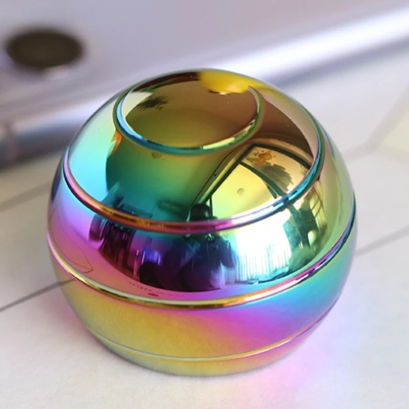 spinning top Colorful Rotating Gyroscope Desk Toy Metal Round finger Spinner Gyro Optical Toys Adult Office Stress Relief