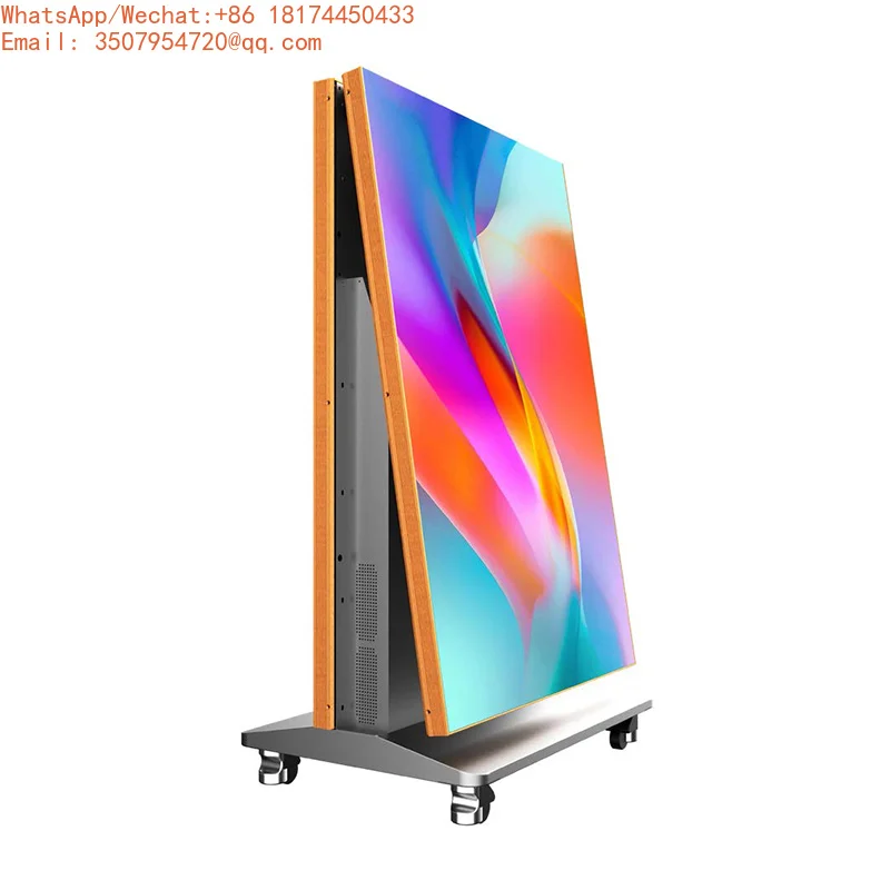 Indoor HD P1.25 P1.5 P1.8 P2.5 Indoor Led Poster Screen Foldable Electronic Led Advertising Machine Movable GOB