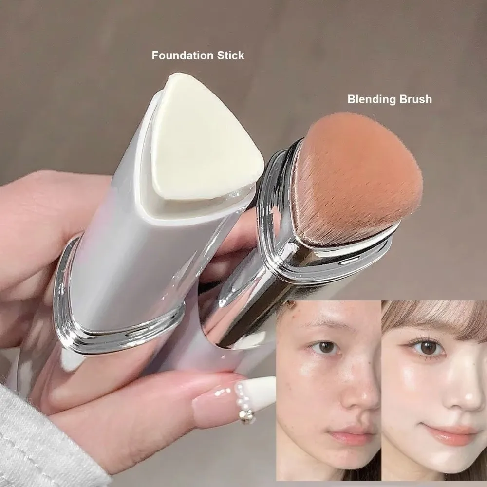 Langlebiger 2-in-1-Grundierungsstift, aufhellende, feuchtigkeitsspendende Grundierungscreme, natürliche Farbe, matte Make-up-Basis, alle Hauttypen