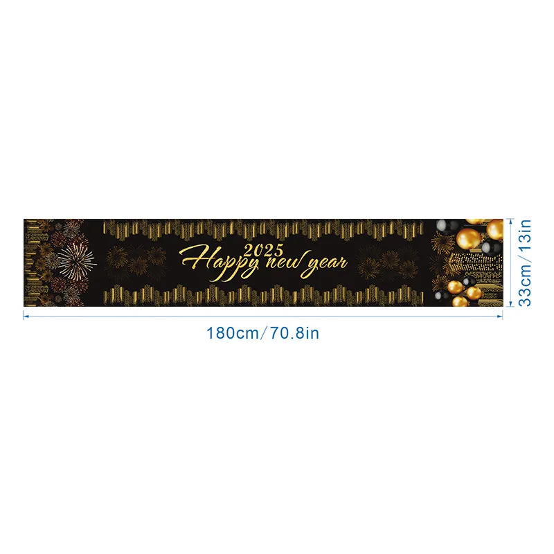 New Year Table Flag, Holiday Party Table, Kitchen End Table, Birthday, Fireworks Tablecloth, Atmosphere Decoration Supplies - view 3