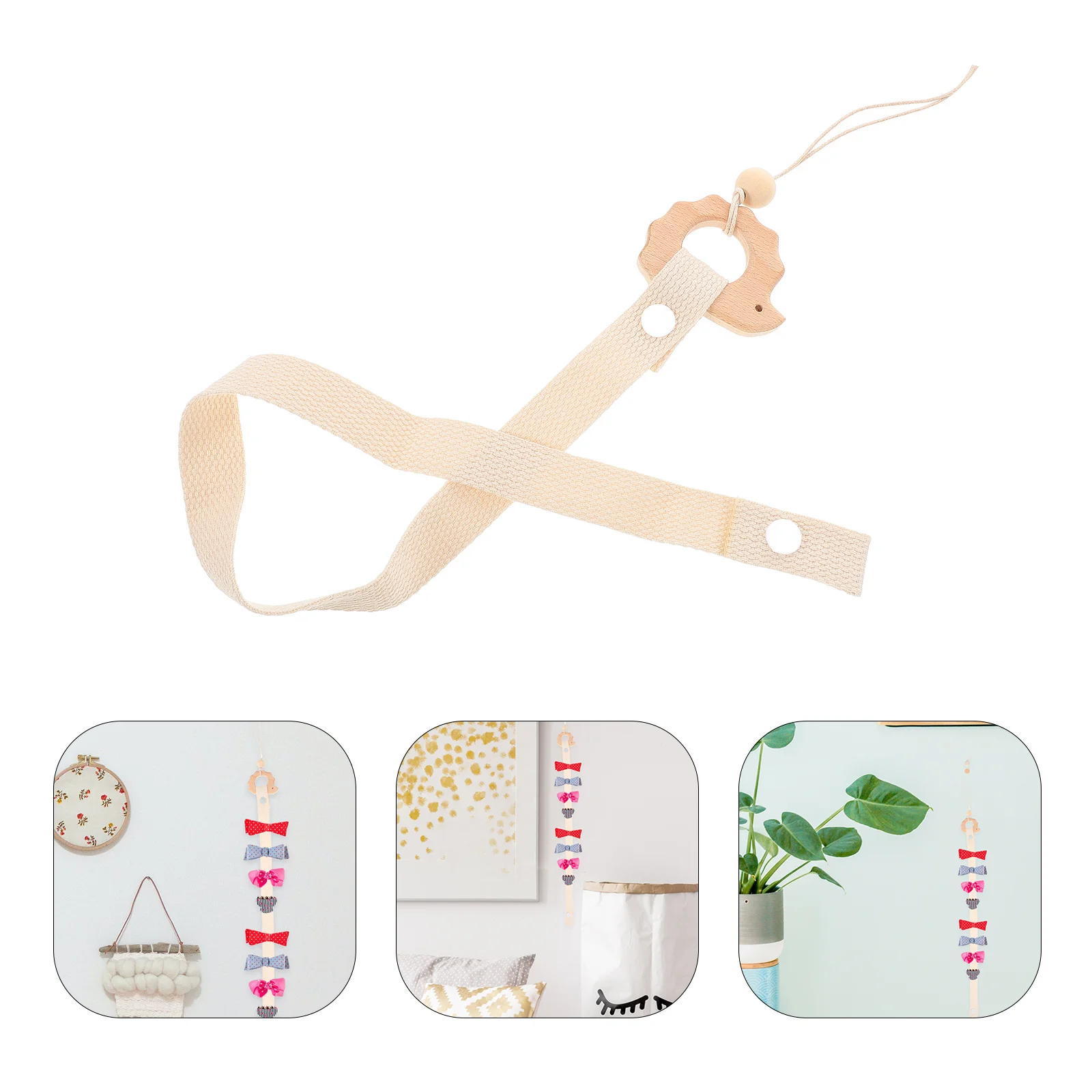 

Cartoon Animal Hair Bow Holder Organizer Wooden Headband Storage Baby Hair Clip Organizer Baby Girl Nursery Wall Decor