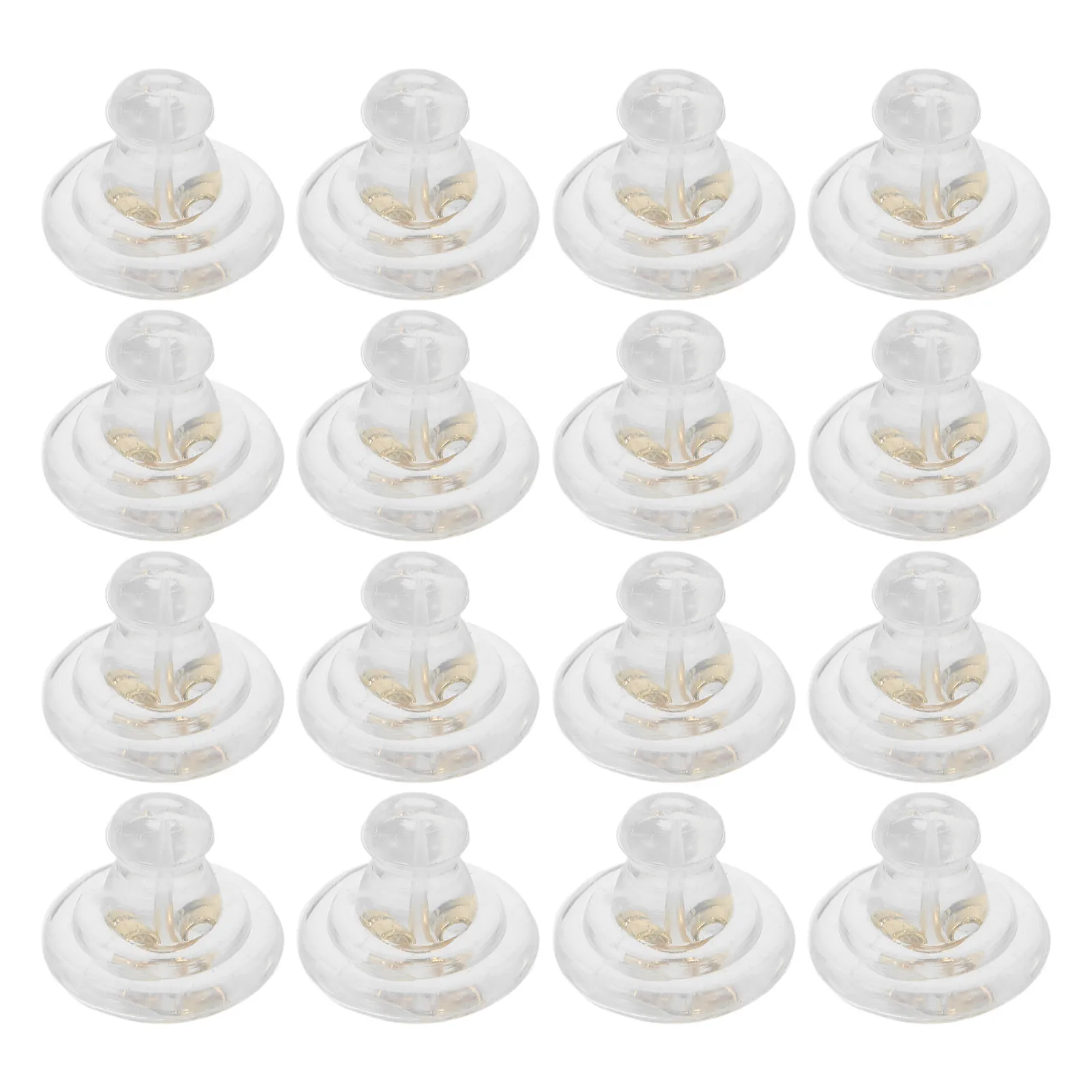 100Pcs Clear Silicone Earring Back Stoppers Soft Flat Disc Secure Fit Replacement Ear Stud Pads Silicone Clear Ear Stoppers