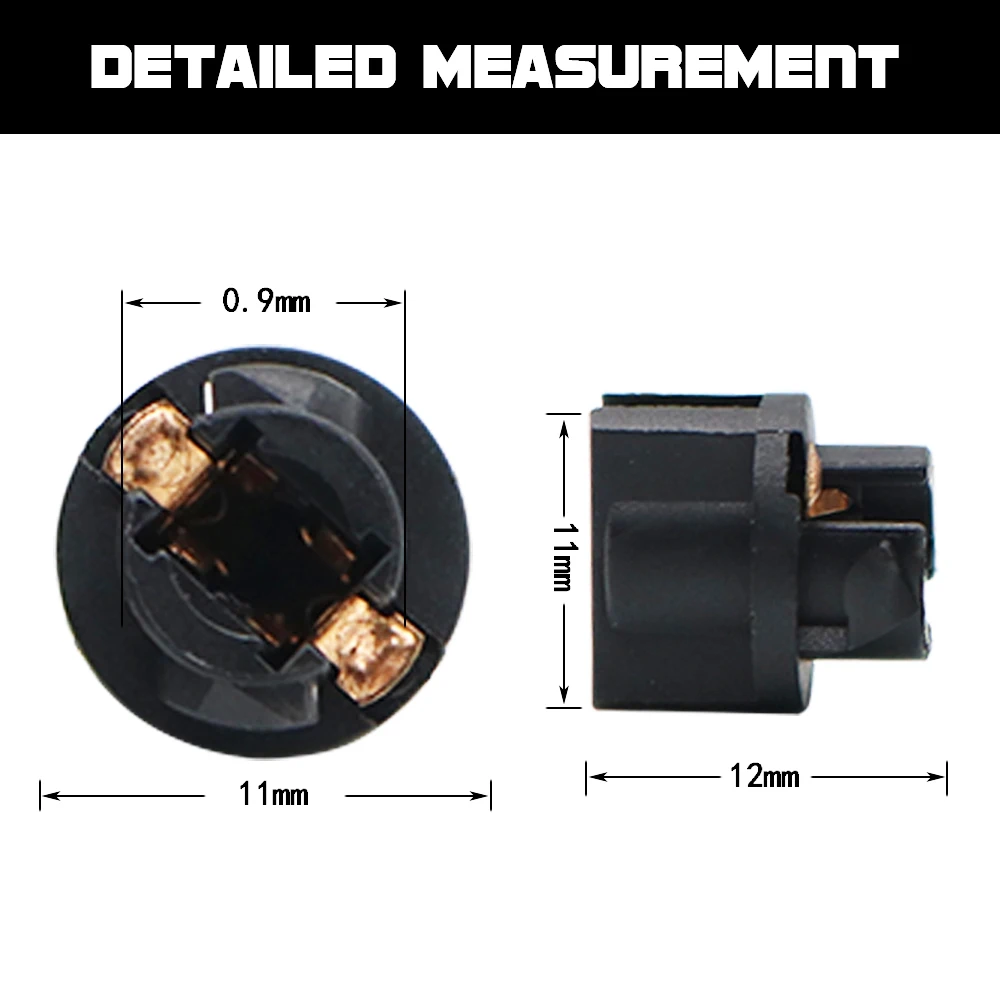10pcs Signal Lamp T5 Led T-wist Sockets Bulb Base Holders Car Dashboard Instrument Panel Cluster Dash Lights Plug Base Part