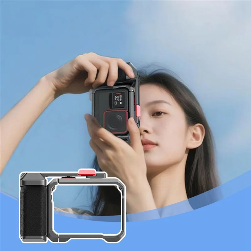 حامل قفص قبضة الكاميرا سريع التحرير لـ Insta360 Ace Pro 2/1 مع دعامة تمديد زر المصراع