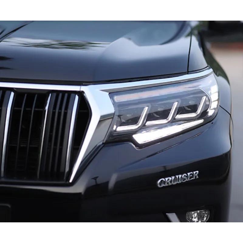 KLT Autozubehör Auto-LED-Scheinwerfer 3 Angel Eyes LED-Linse für PRADO FJ150 2018 mit LED-Tagfahrscheinwerfer