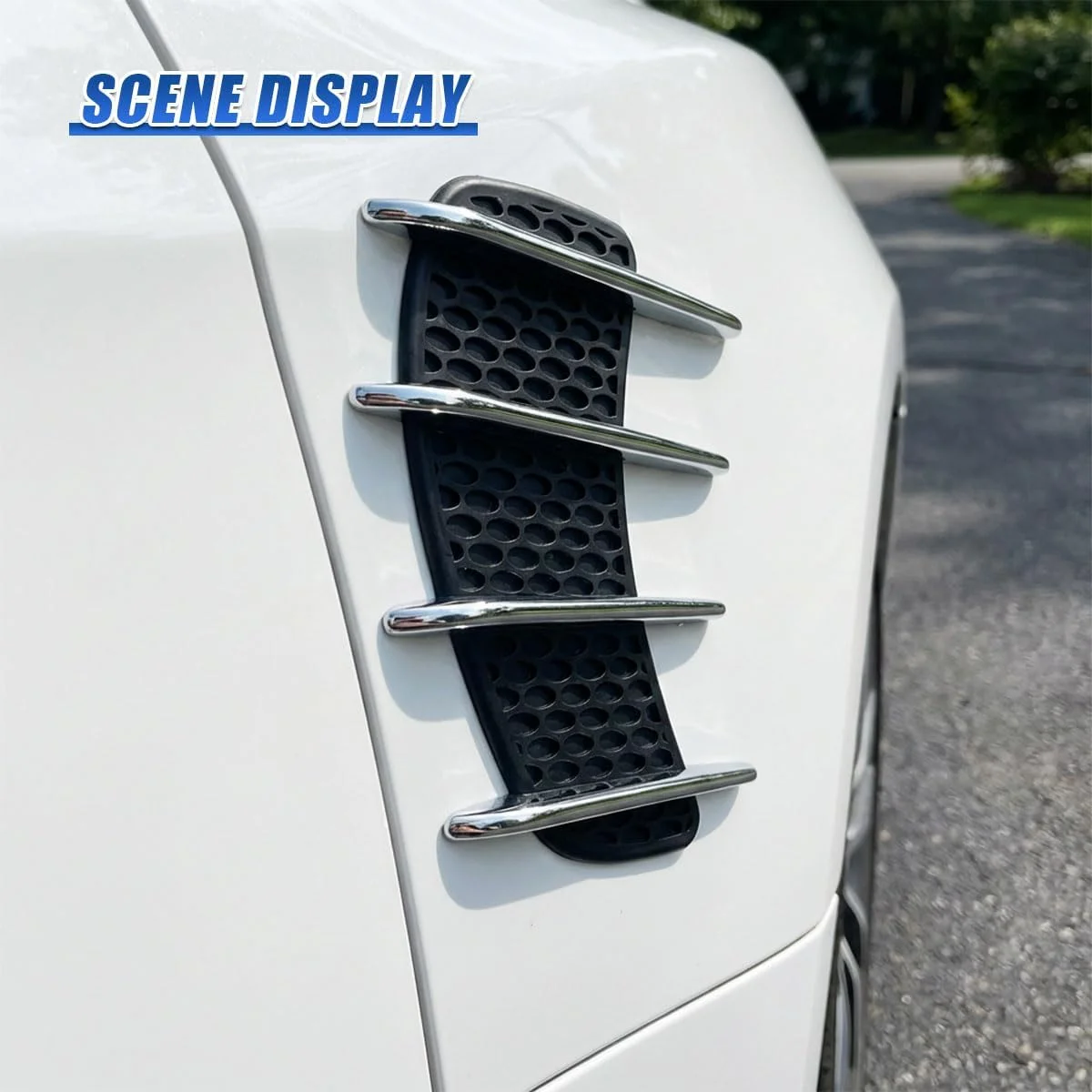 2 Pieces Simulated Shark Gill Door Vents Car Side Fender Vent Covers Car Exterior Decoration Accessories