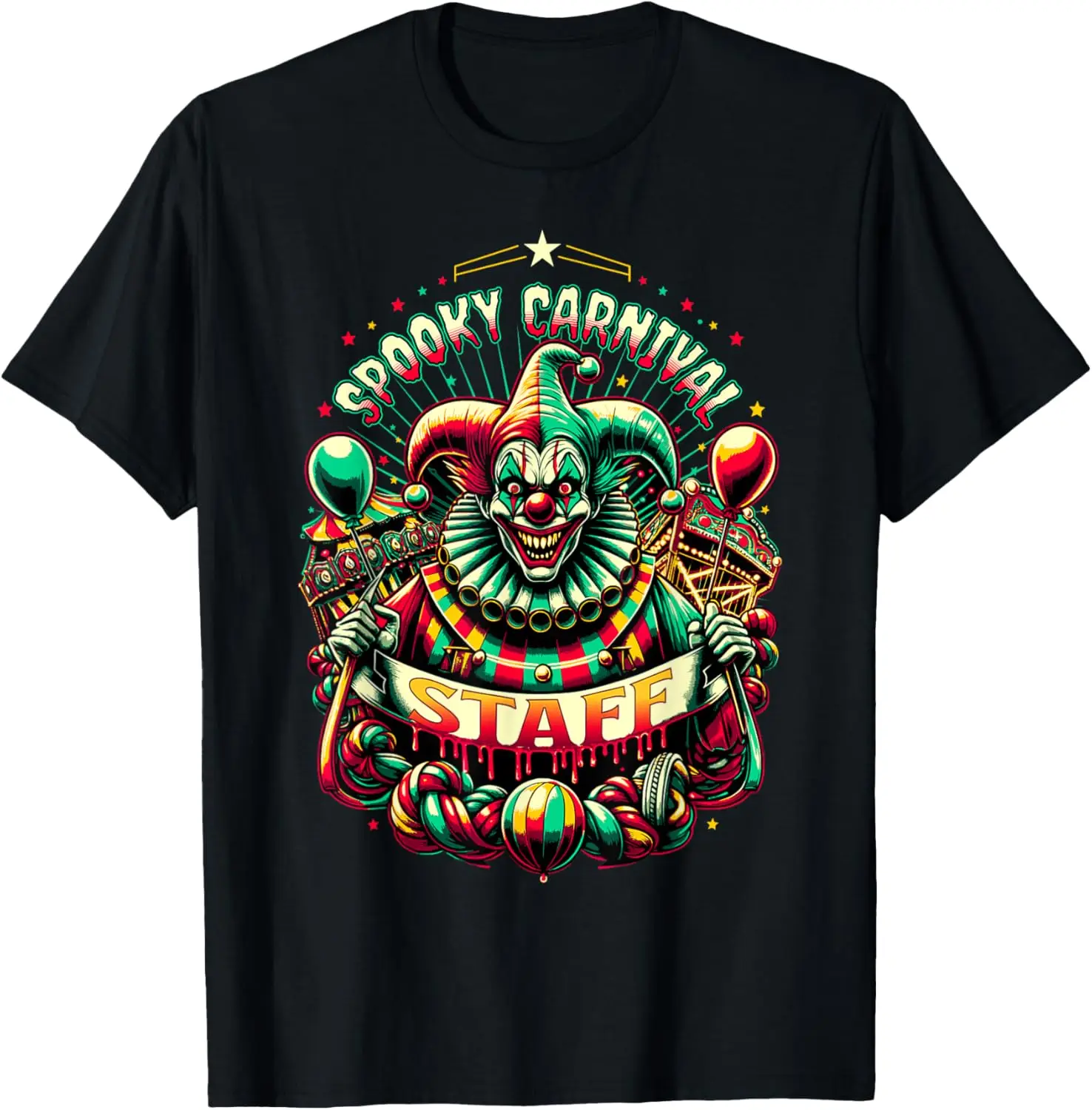 Funny Halloween Spooky Carnival Staff T-Shirt