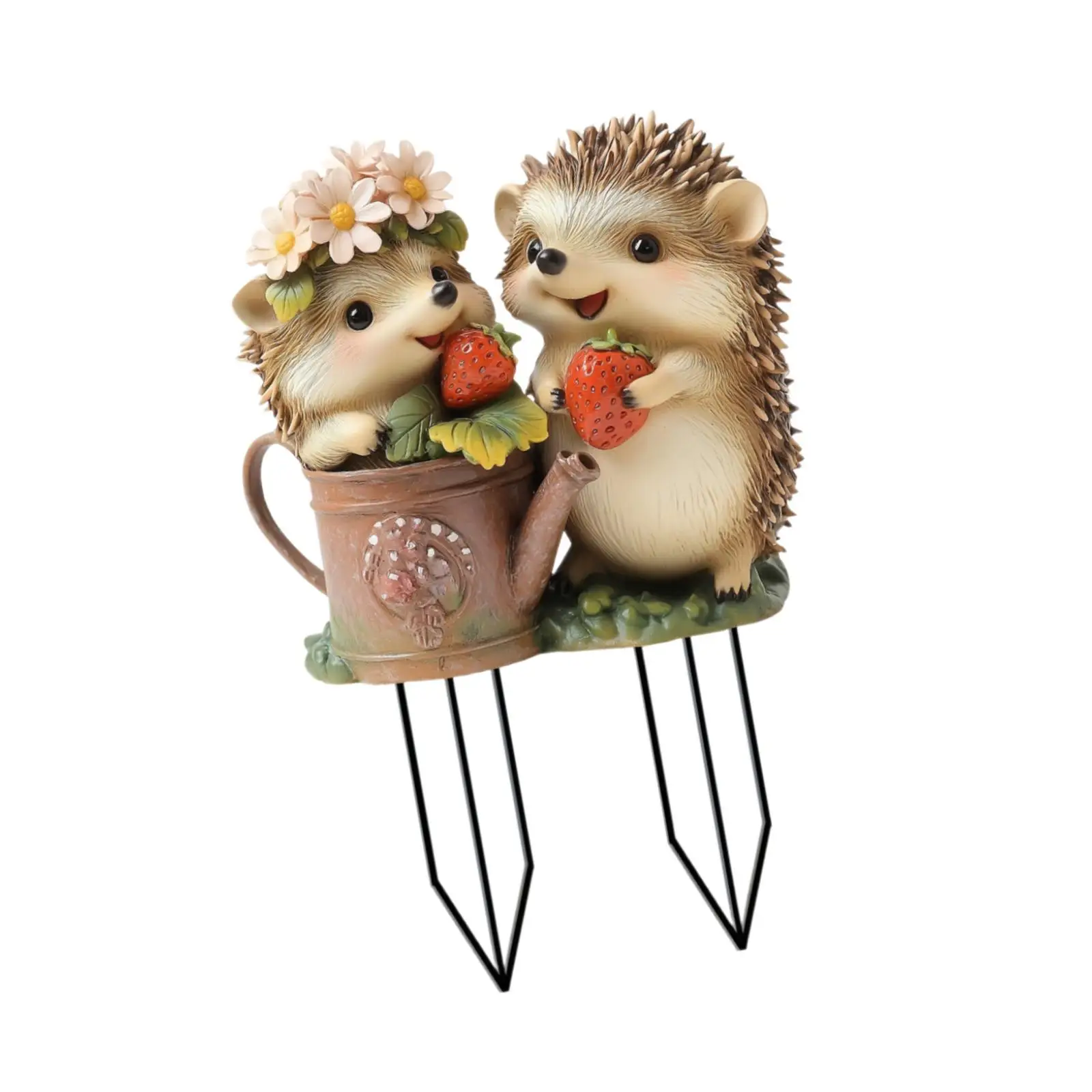 Yard Stake Acrylic Hedgehog 2D Flower Pots Decor for Outdoor Potted Plants