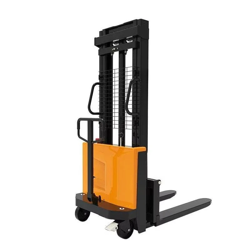 Semi Electric Pallet Stacker Lead-acid Battery Lift  Factory Stackers  Walking Type Electric Stacking Truck Forklift