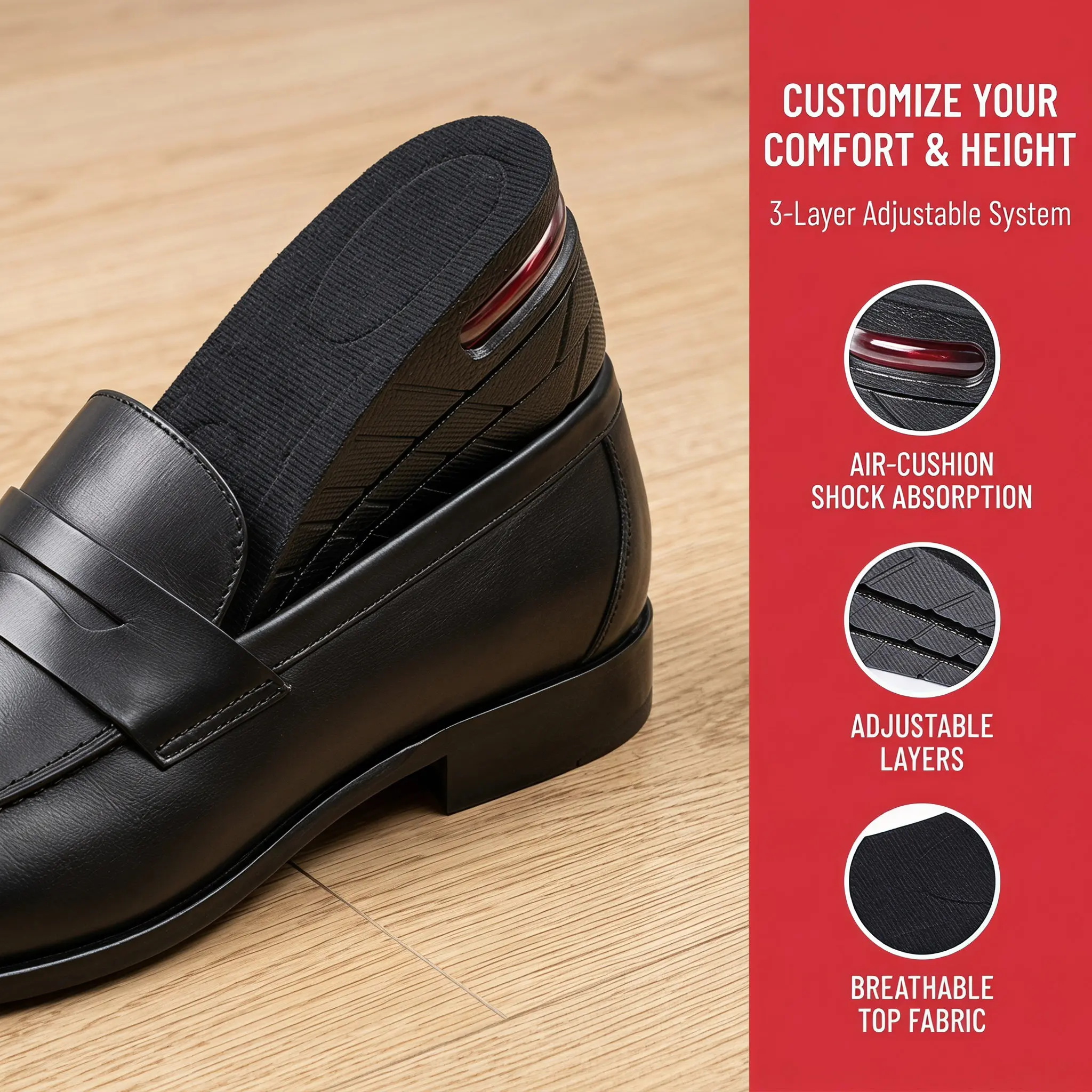Height Increasing Insoles – Invisible, Comfortable & Breathable Arch Support for Daily Wear