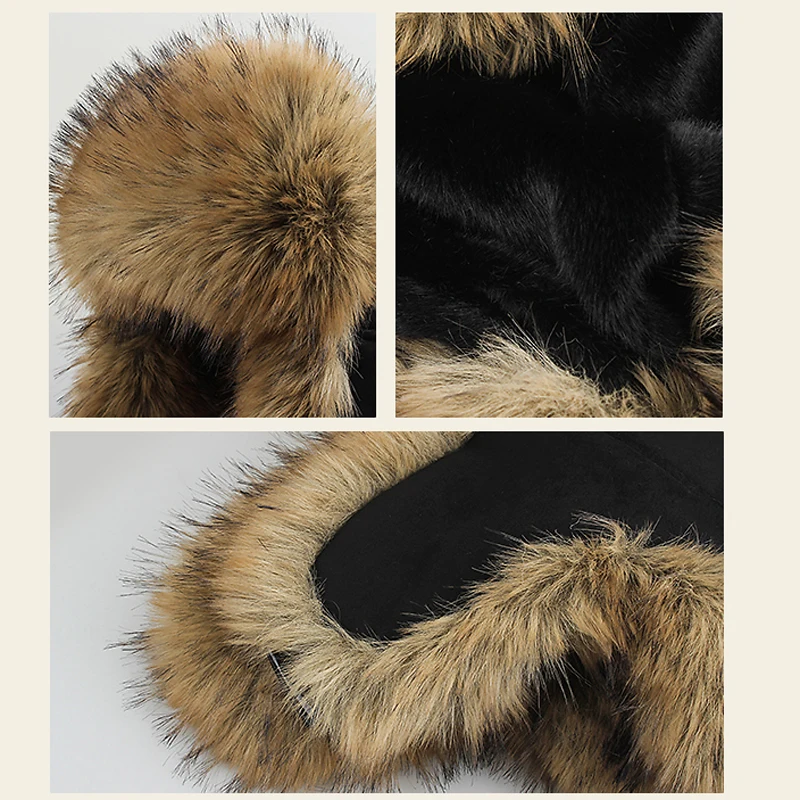 للجنسين الدافئة الرجال النساء الشتاء سميكة فو الفراء Ushanka قبعة مع الأذن اللوحات يندبروف قبعة تزلج ل قبعة تزلج الروسية في الهواء الطلق الثلوج