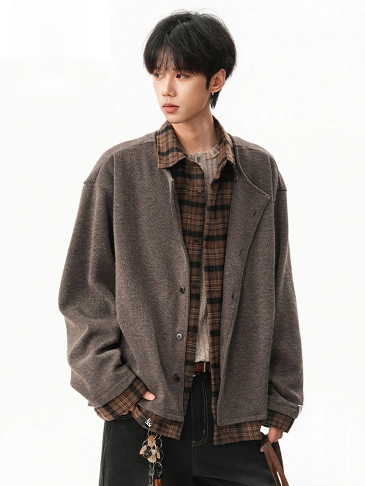 

Мужской свитер Paul Frank в стиле ретро с клетчатыми вставками, теплый, новый, свободный, повседневный, из мягкой смеси полиэстера и хлопка, с длинными рукавами