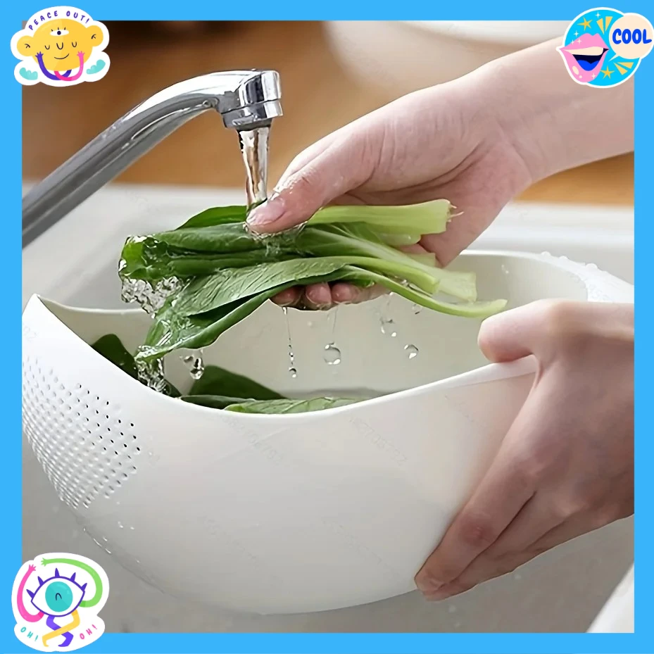 Colador de plástico, cuenco para arroz, escurridor, frutero, cesta de drenaje para lavado con asa, organizador de cocina para el hogar, 1 ud.