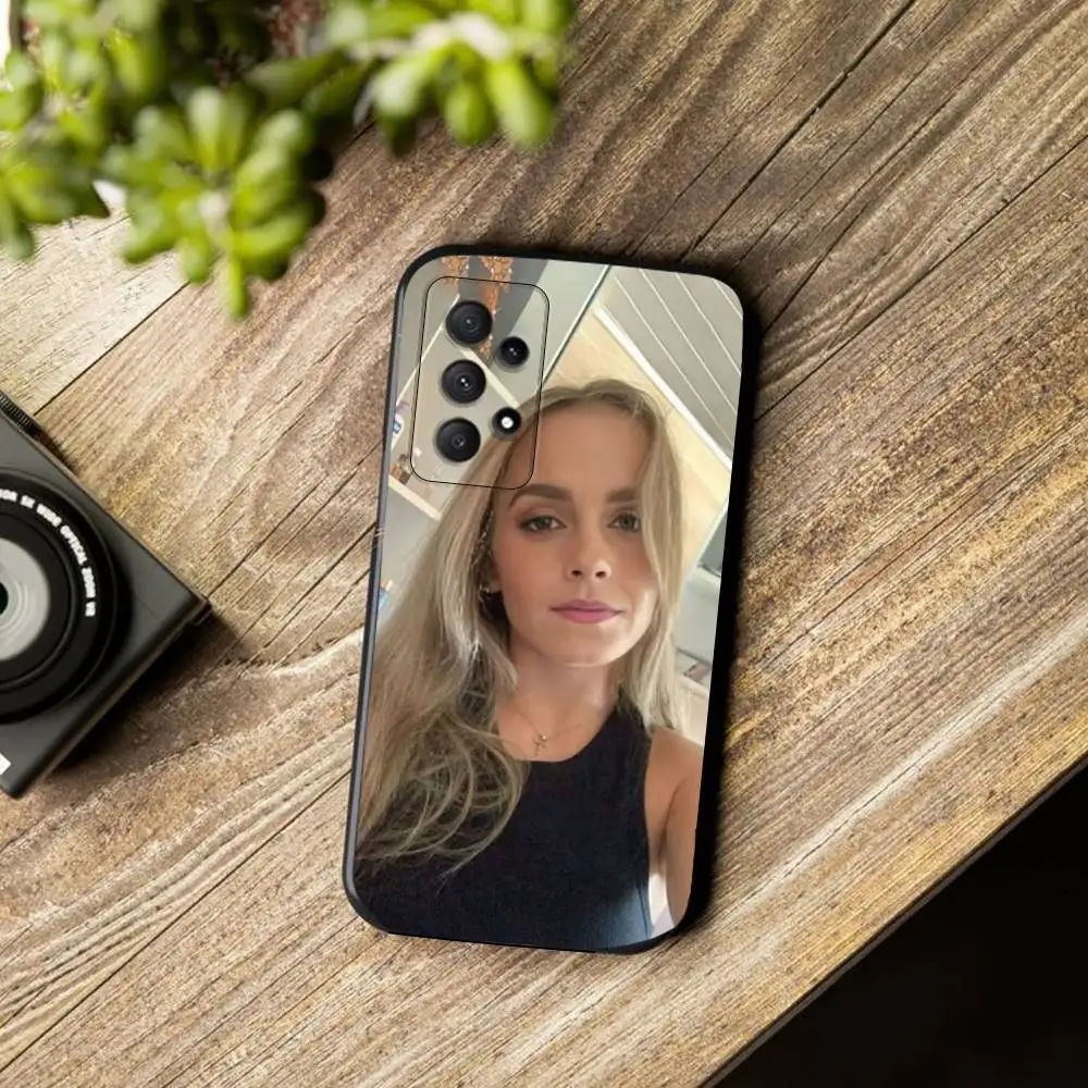 الممثلة E-Emma W-Watson حافظة هاتف لهاتف سامسونج جالاكسي A13، A21s، A22، A31، A32، A52، A53، A71، A80، غطاء أسود ناعم