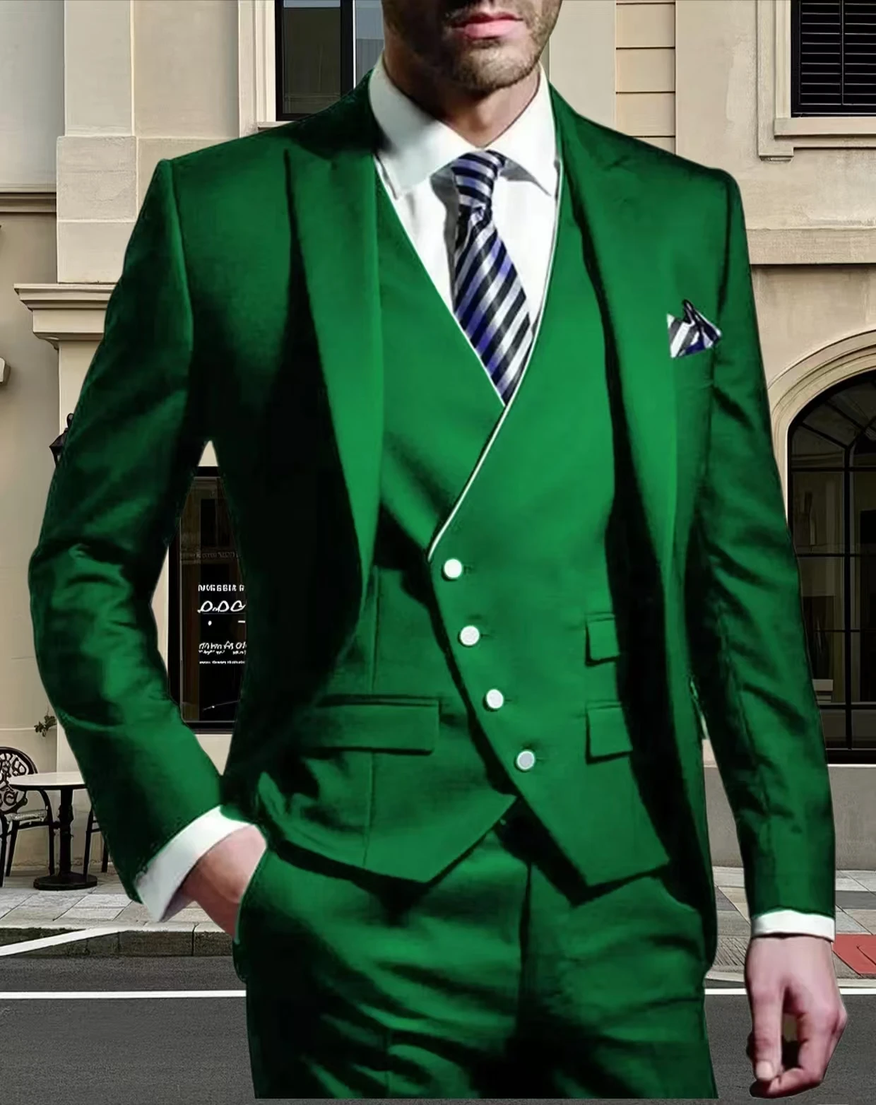 بدلات زفاف بيضاء بقصة ضيقة للرجال، بدلات رسمية ذات طية صدر السترة، ملابس كاجوال، ملابس العريس، طراز جديد، 3 قطع