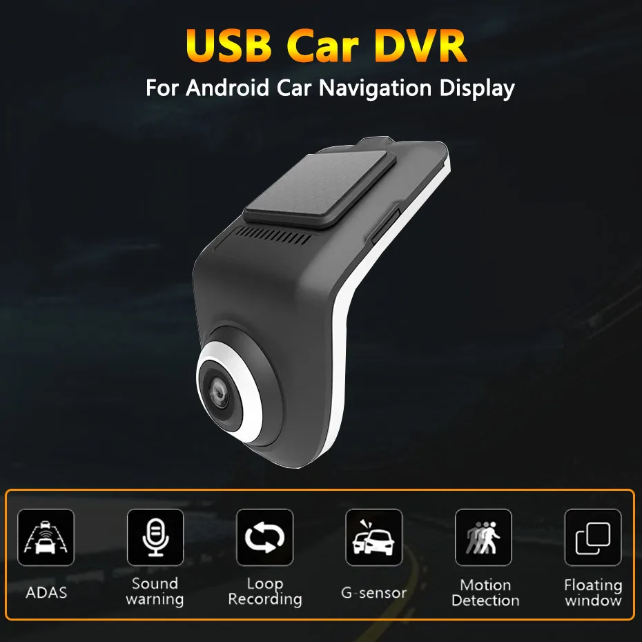 USB Car DVR For Android Multimedia Player Navigation Full HD 1080P Car DVR ADAS Dash Cam Camera Head Unit Auto Audio Recorder