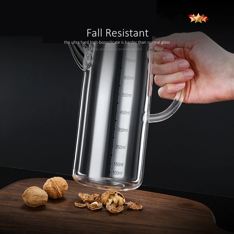 LFGB Certification Ultra Hard High-borosilicate Glass Oil Kettle Well Sealed Kitchen Oiler Cold and Heat Resistant Oil Bottle