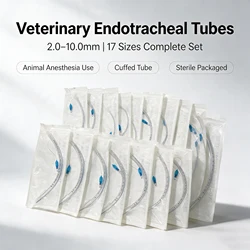 17PCS Pet Veterinary Disposable Sterile Cuffed Endotracheal Tube 2.0-10.0mm for Small Large Animal Anesthesia Surgery Intubation