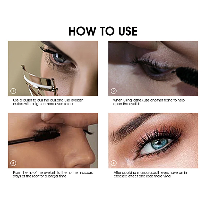 IMAGIC 4D Black Mascara Silk Fiber Eyelashes Lengthening Mascara Waterproof Long Lasting Lash Mascara Volume Eye Cosmetics