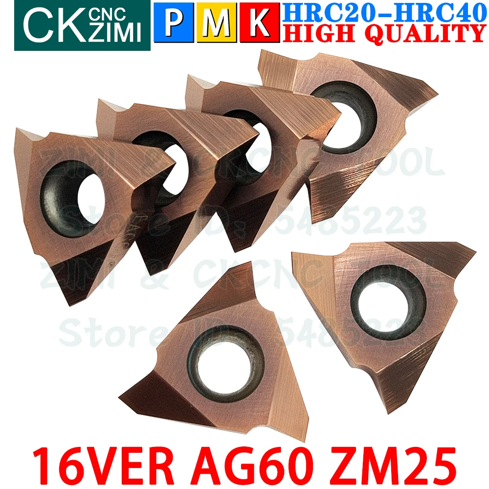 16VER AG60 ZM25 Carbide Inserts Internal External Thread Vertical Threaded Turning Inserts Tools CNC Metal Lathe Cutting Tools