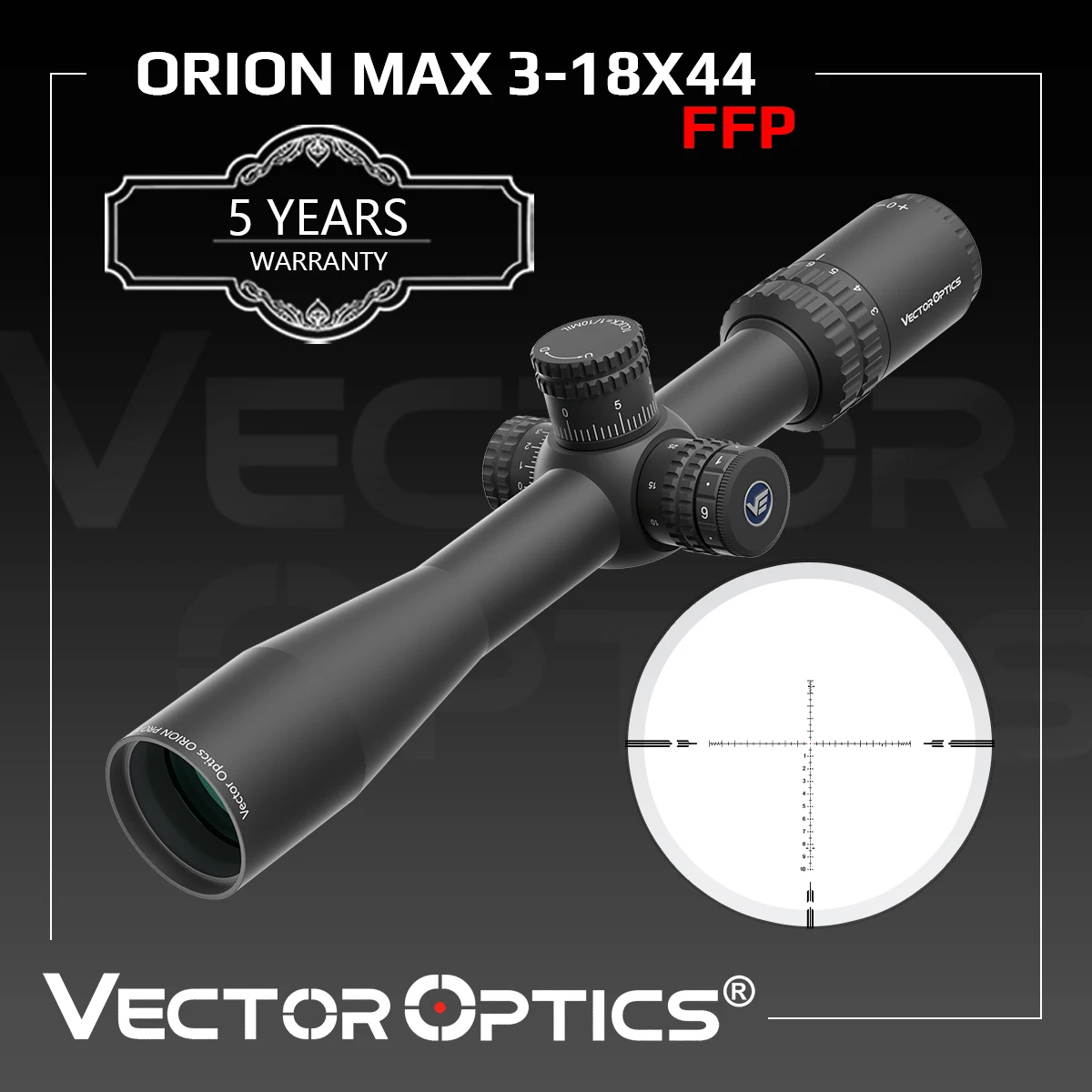 

Vector Optics Orion MAX 3-18x44 HD FFP Riflescope With Extra Low Dispersion Lens&Zero Stop Feature For Mid&Long Range Shooting